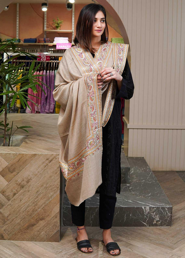 Sanaulla Exclusive Range  Pashmina  Shawls MAMA-27 Grey-1 - Pashmina Shawls