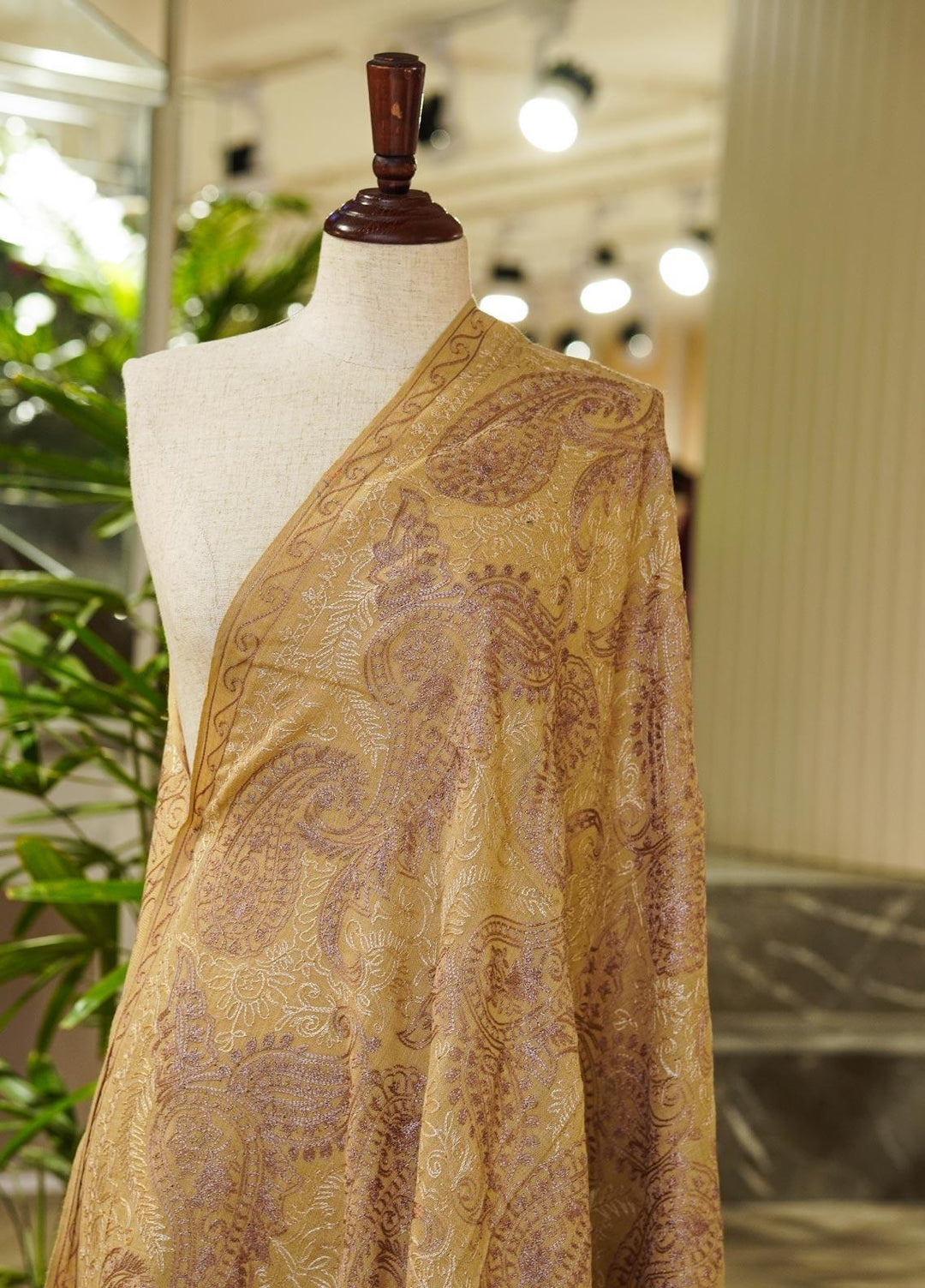 Sanaulla Exclusive Range  Pashmina  Shawls AKP-27 Brown-6 - Pashmina Shawls