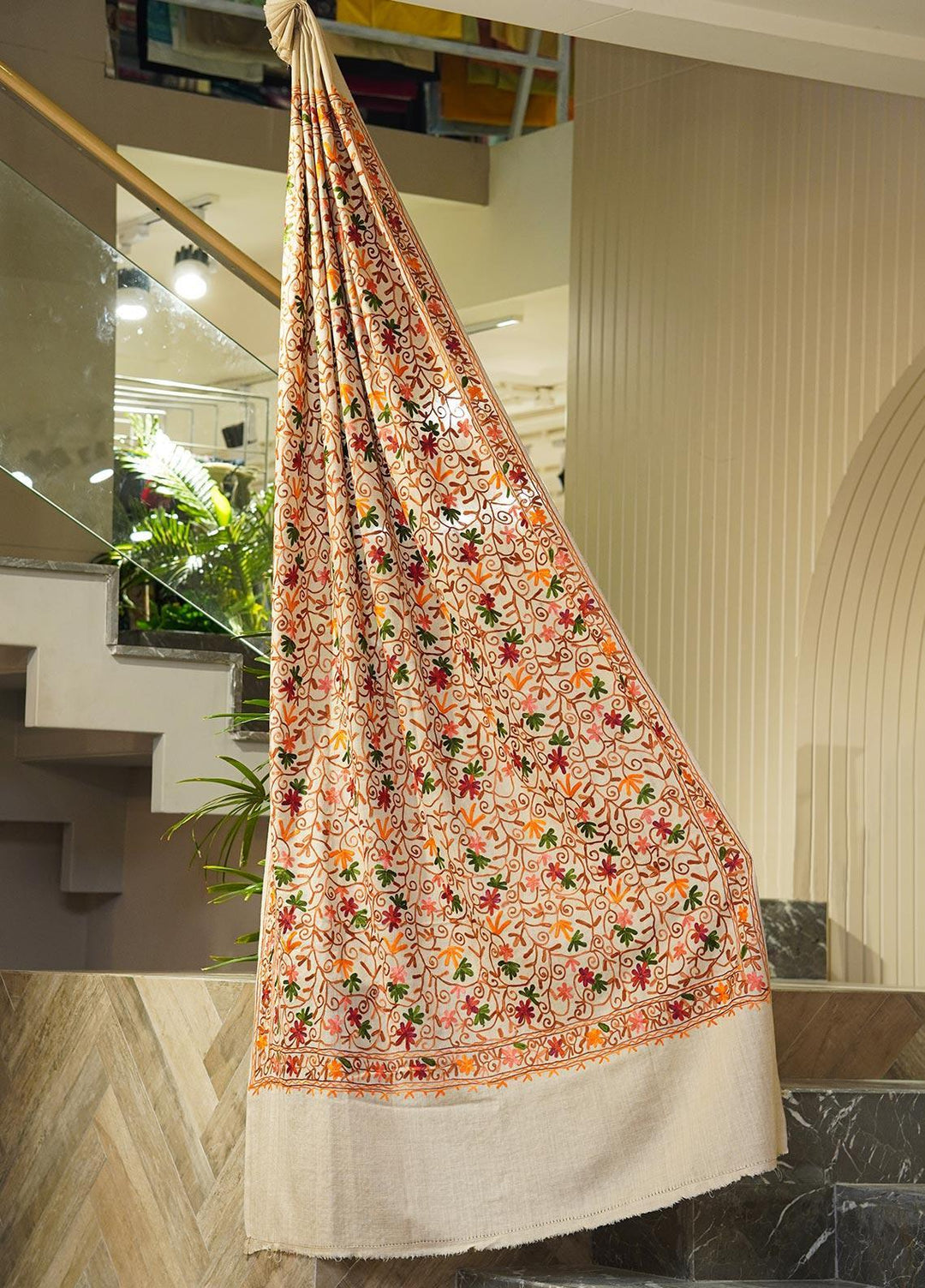 Sanaulla Exclusive Range  Pashmina  Shawls AKP-30 Brown-3 - Pashmina Shawls