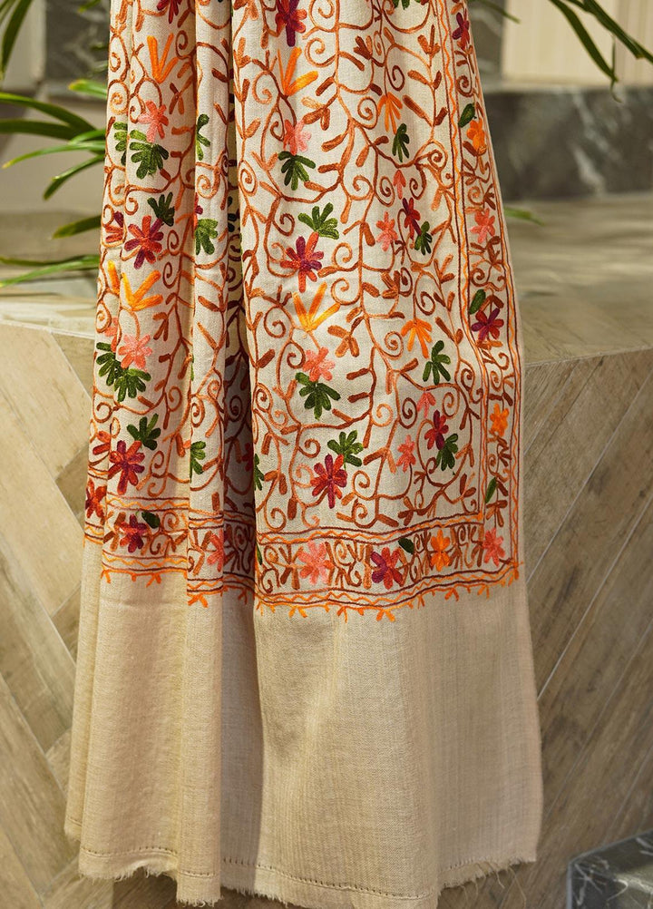 Sanaulla Exclusive Range  Pashmina  Shawls AKP-30 Brown-3 - Pashmina Shawls