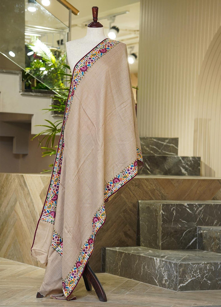 Sanaulla Exclusive Range  Pashmina  Shawls AKP-49 Brown-2 - Pashmina Shawls