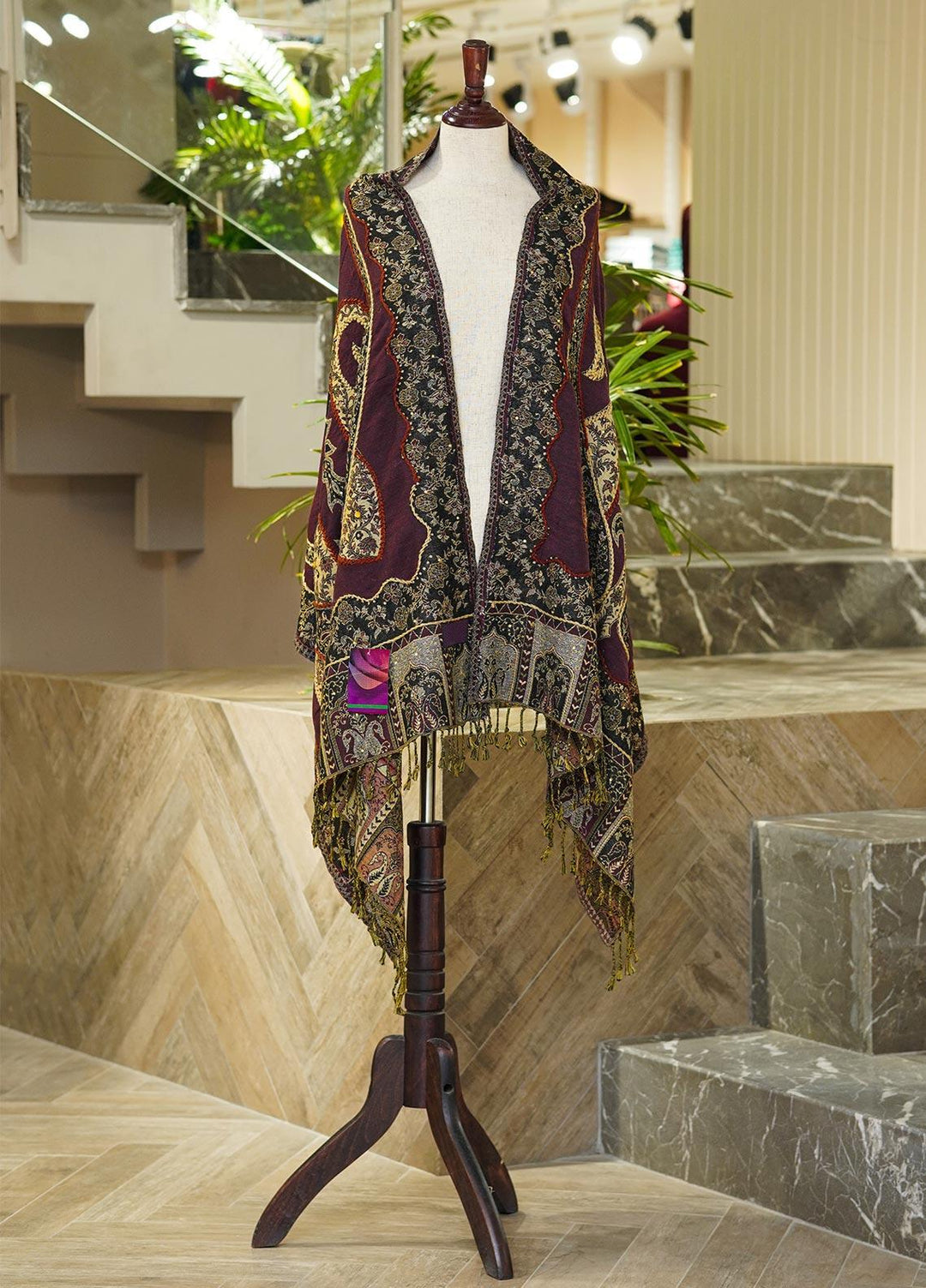 Sanaulla Exclusive Range  Pashmina  Shawls MIR-09 Purple - Pashmina Shawls