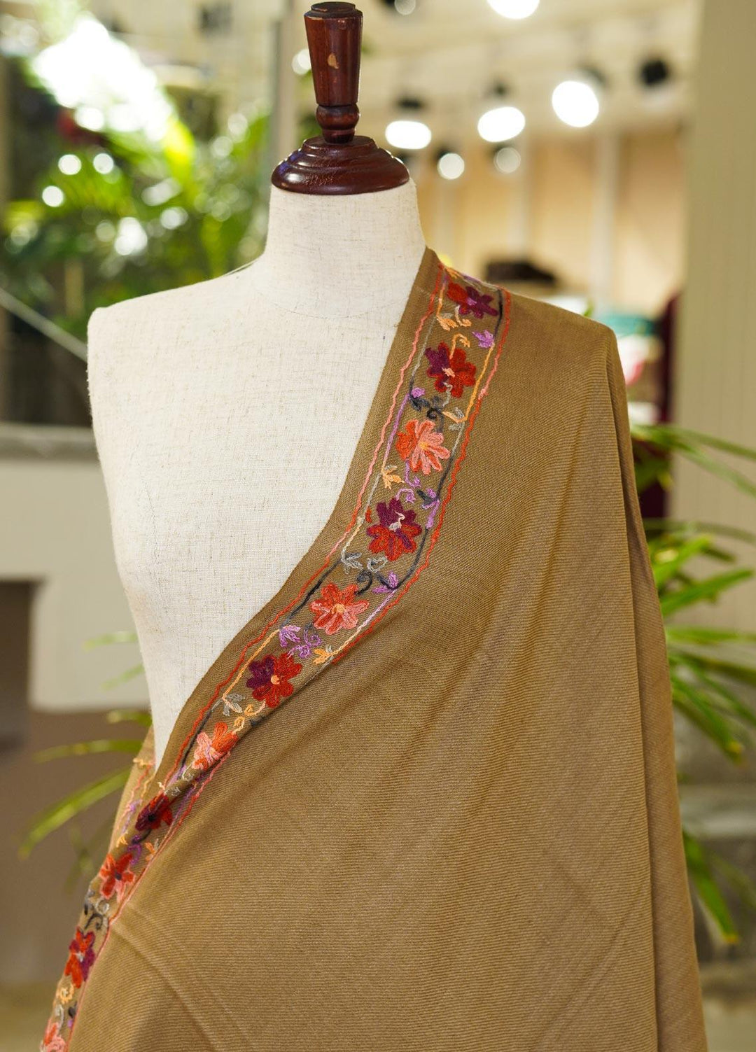 Sanaulla Exclusive Range  Pashmina  Shawls MIR-10 Brown - Pashmina Shawls