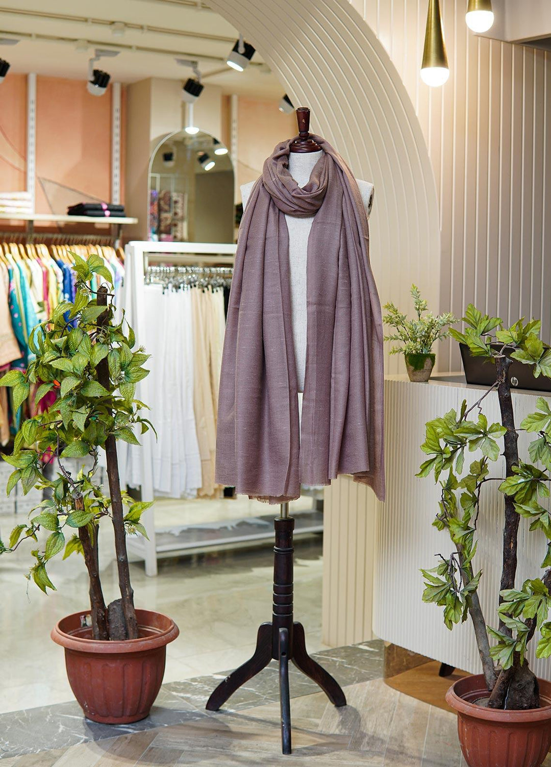 Sanaulla Exclusive Range  Pashmina  Shawls MIR-16 Brown - Pashmina Shawls