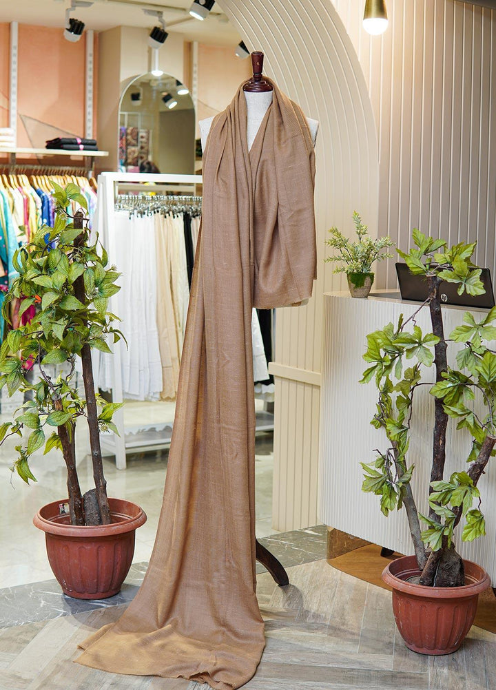 Sanaulla Exclusive Range  Pashmina  Shawls MIR-16 Brown1 - Pashmina Shawls