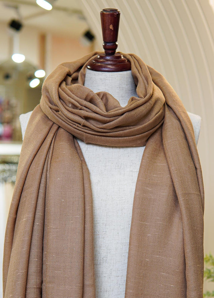Sanaulla Exclusive Range  Pashmina  Shawls MIR-16 Brown1 - Pashmina Shawls