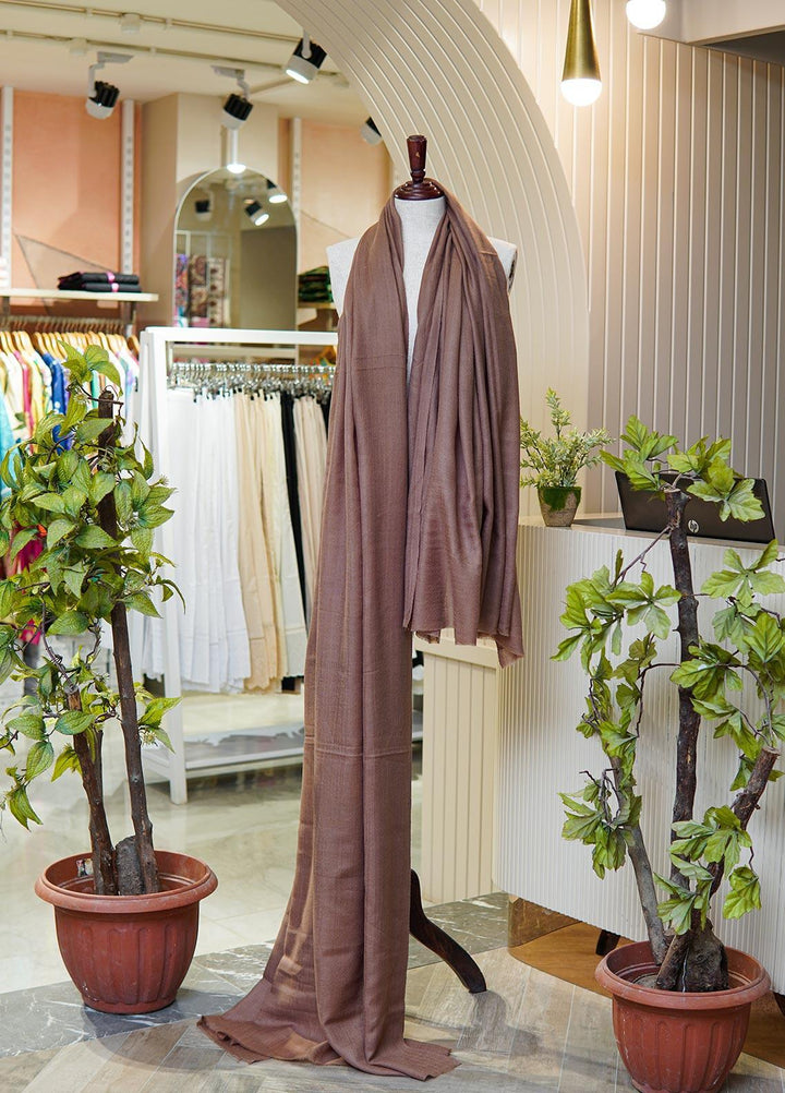 Sanaulla Exclusive Range  Pashmina  Shawls MIR-16 Brown2 - Pashmina Shawls