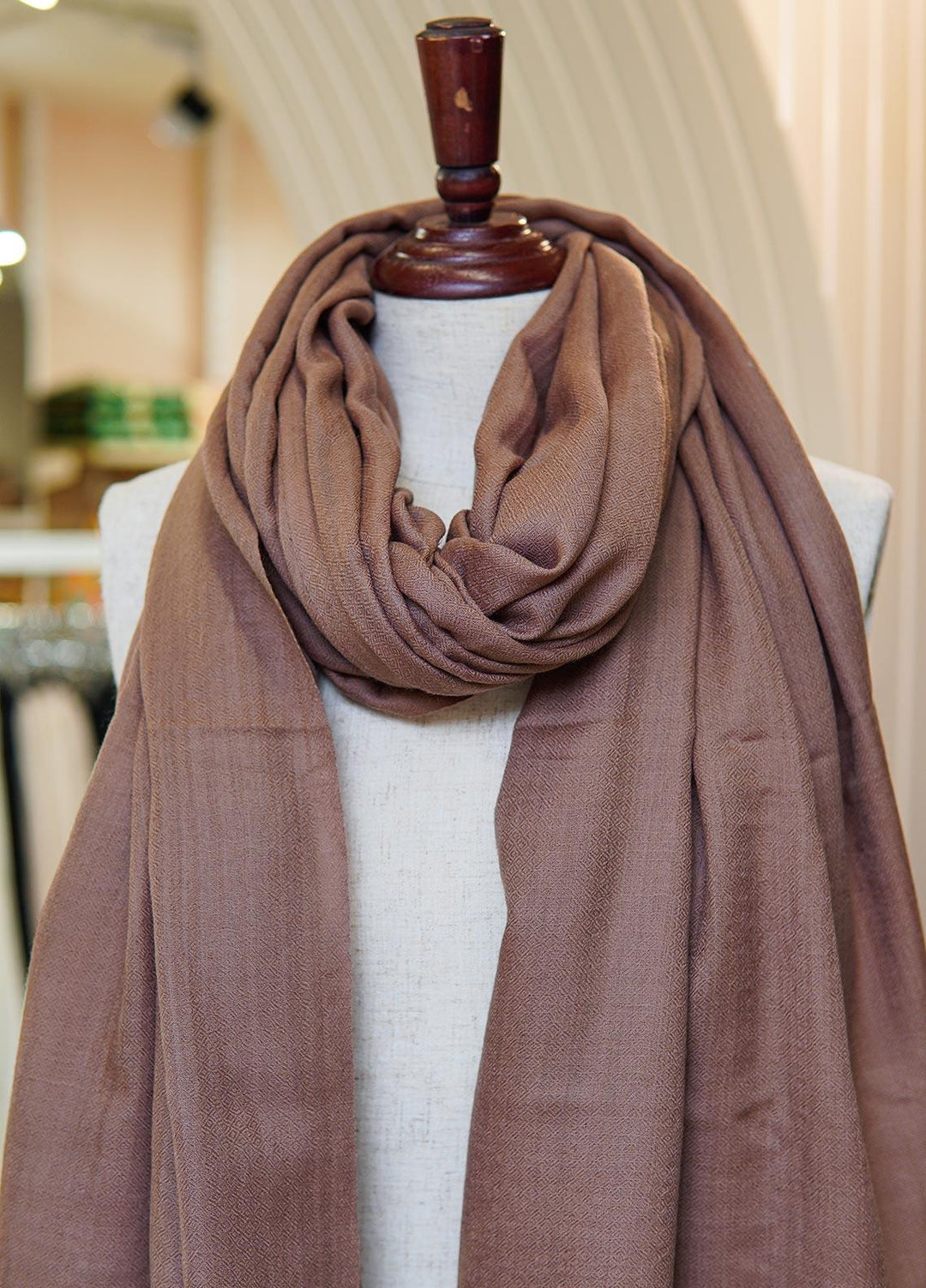 Sanaulla Exclusive Range  Pashmina  Shawls MIR-16 Brown2 - Pashmina Shawls
