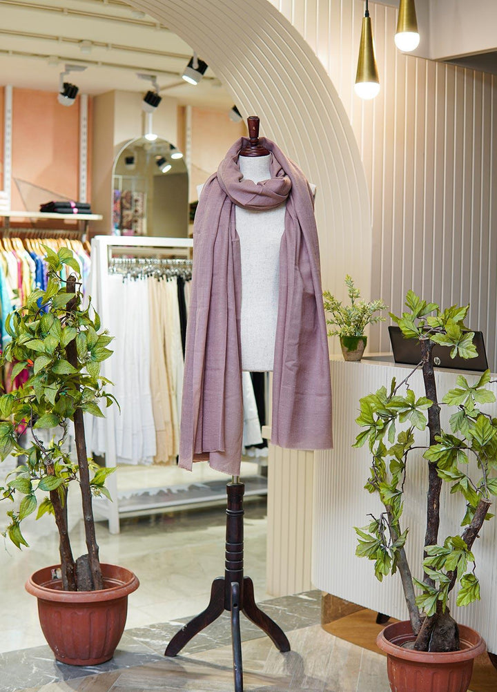 Sanaulla Exclusive Range  Pashmina  Shawls MIR-16 Rust - Pashmina Shawls