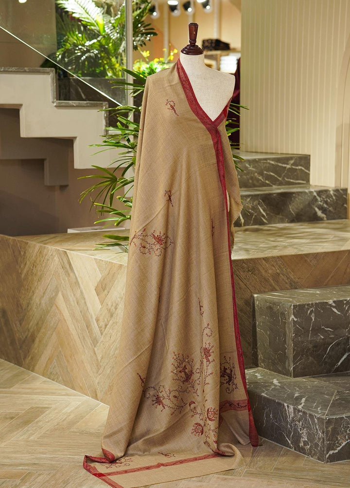 Sanaulla Exclusive Range  Pashmina  Shawls MIR-20 Brown 2 - Pashmina Shawls