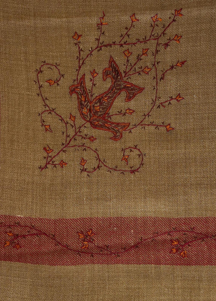 Sanaulla Exclusive Range  Pashmina  Shawls MIR-20 Brown 2 - Pashmina Shawls