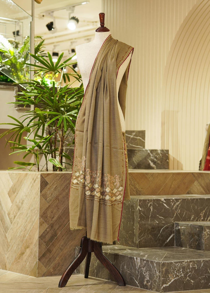 Sanaulla Exclusive Range  Pashmina  Shawls MIR-22 Off White - Pashmina Shawls