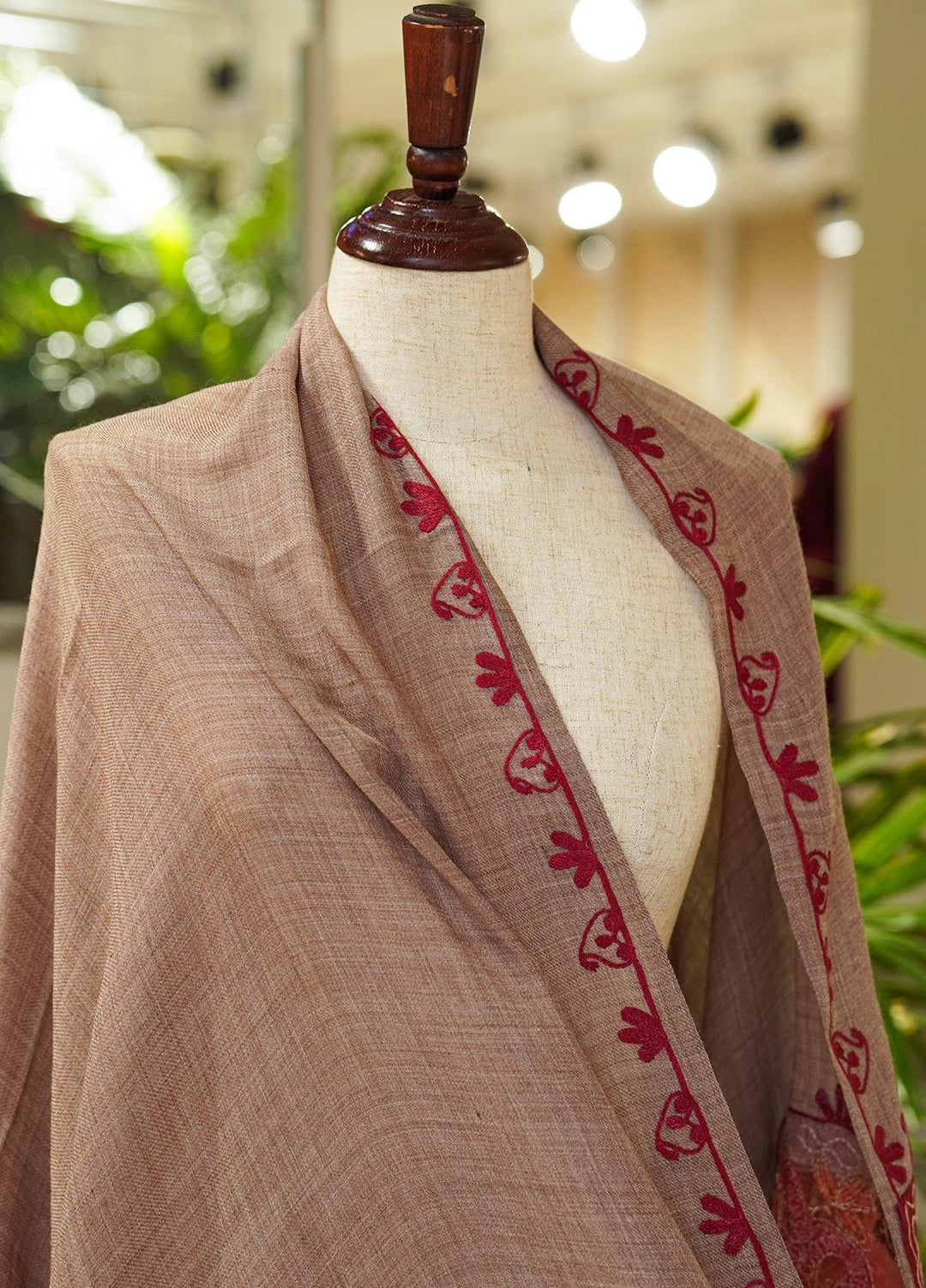 Sanaulla Exclusive Range  Pashmina  Shawls MIR-367 Brown1 - Pashmina Shawls