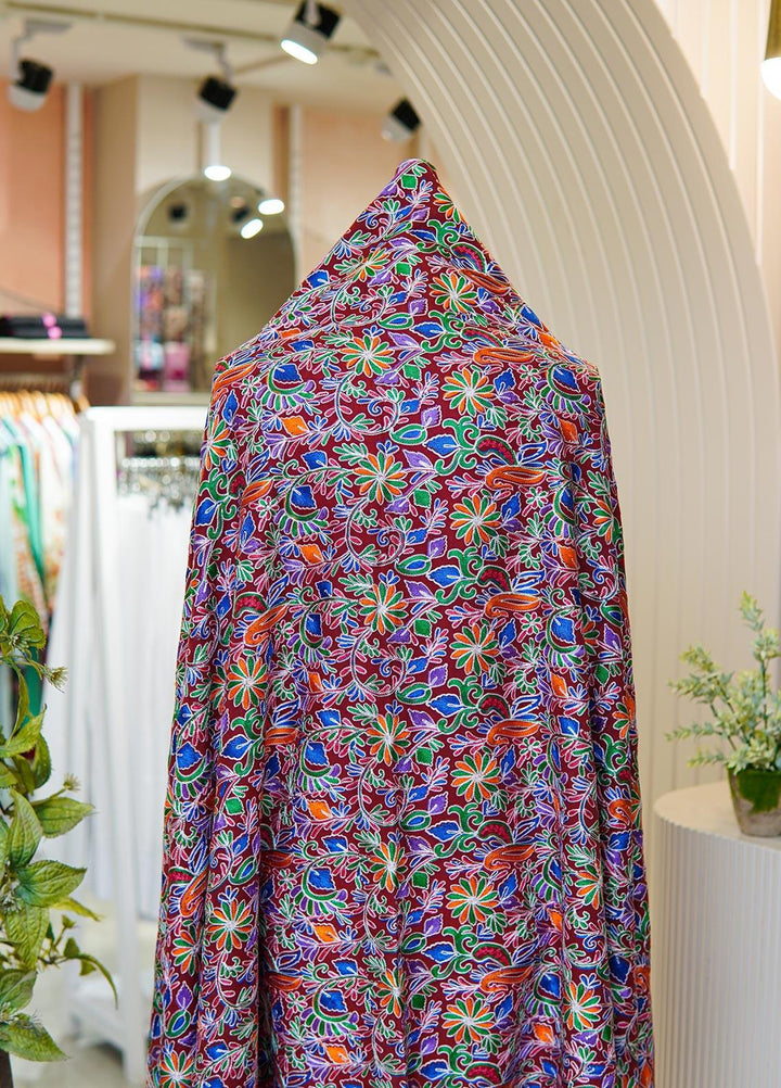 Sanaulla Exclusive Range  Pashmina  Shawls MIR-44 Rust - Pashmina Shawls