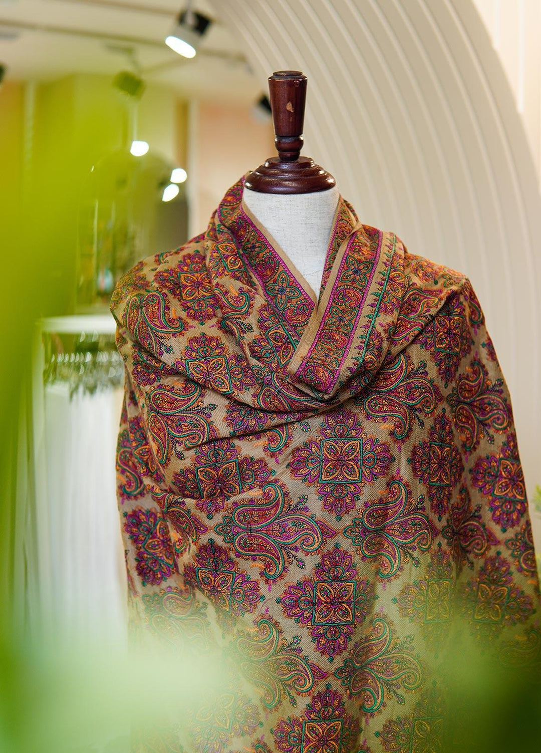 Sanaulla Exclusive Range  Pashmina  Shawls MIR-45 Fawn 2 - Pashmina Shawls