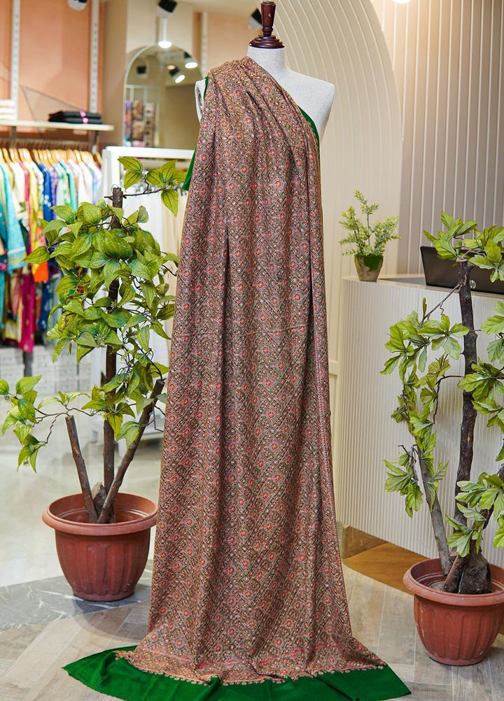 Sanaulla Exclusive Range  Pashmina  Shawls MIR-45 Green - Pashmina Shawls