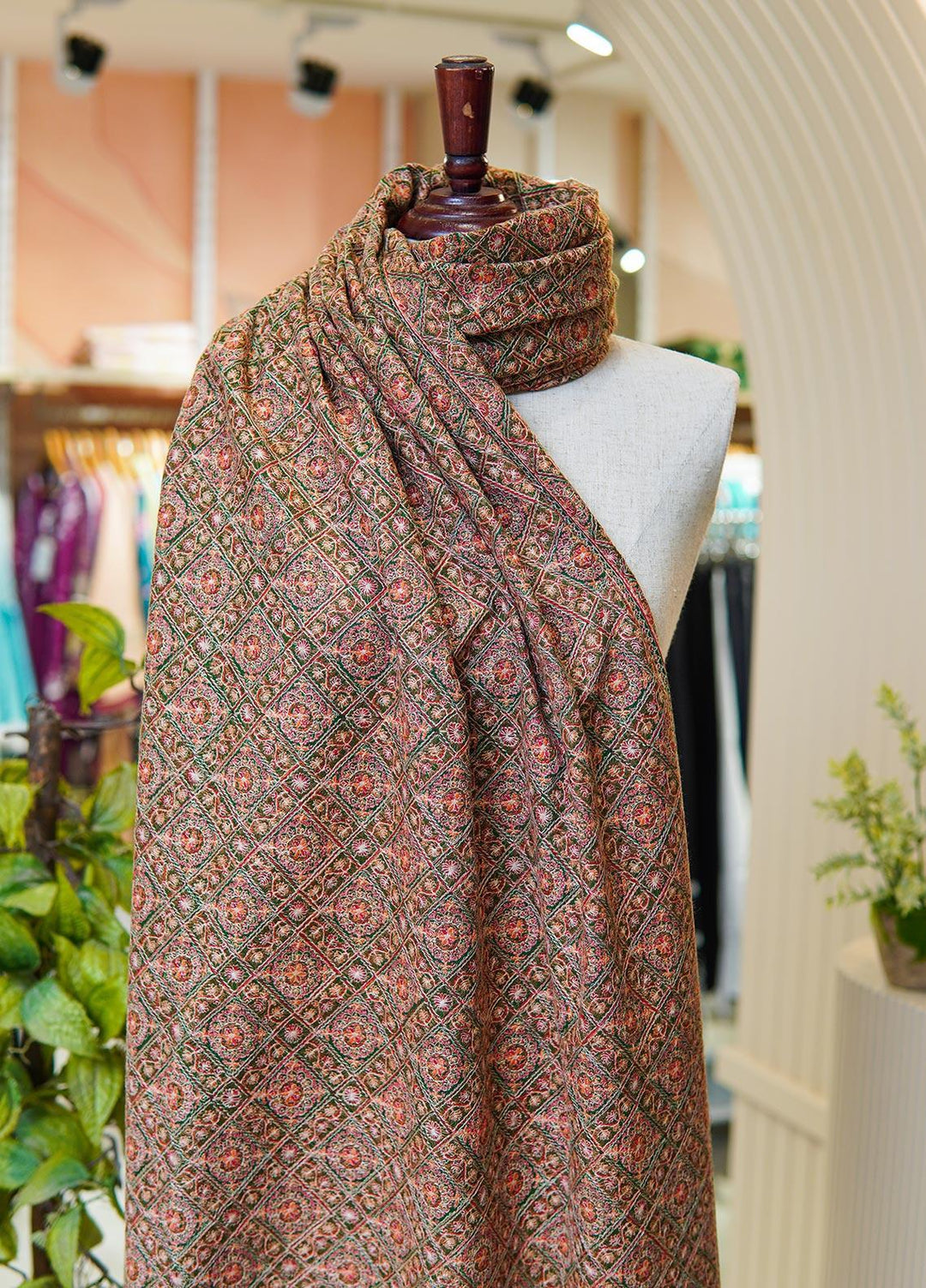 Sanaulla Exclusive Range  Pashmina  Shawls MIR-45 Green - Pashmina Shawls