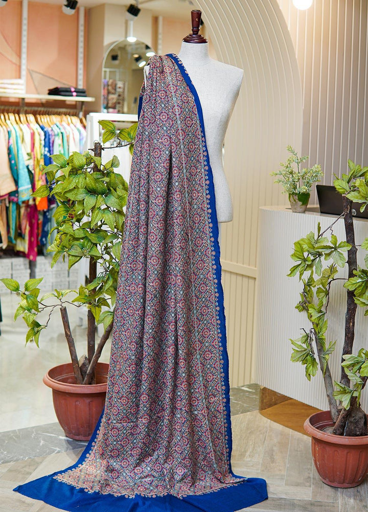 Sanaulla Exclusive Range  Pashmina  Shawls MIR-45 N Blue - Pashmina Shawls