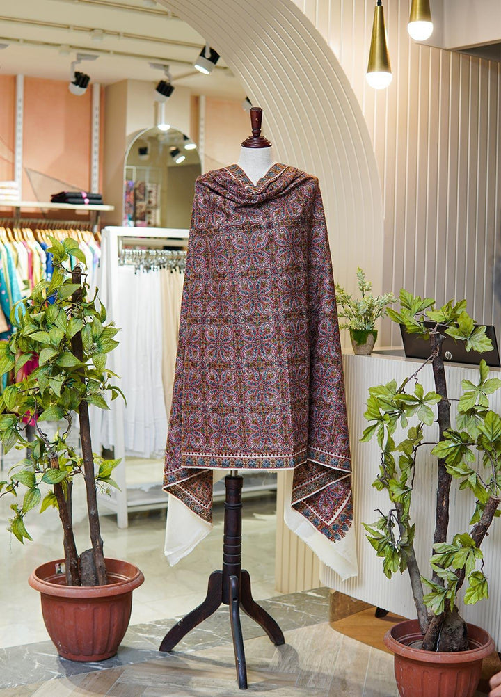 Sanaulla Exclusive Range  Pashmina  Shawls MIR-45 Off White 1 - Pashmina Shawls