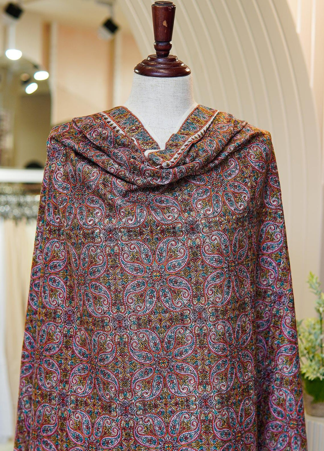 Sanaulla Exclusive Range  Pashmina  Shawls MIR-45 Off White 1 - Pashmina Shawls