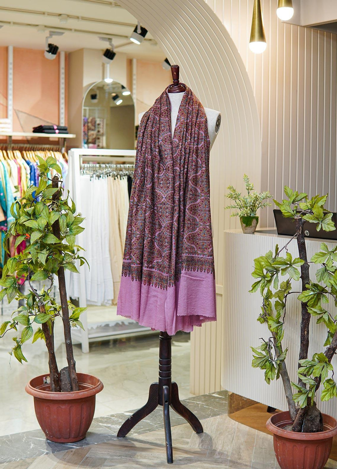 Sanaulla Exclusive Range  Pashmina  Shawls MIR-45 Pink - Pashmina Shawls