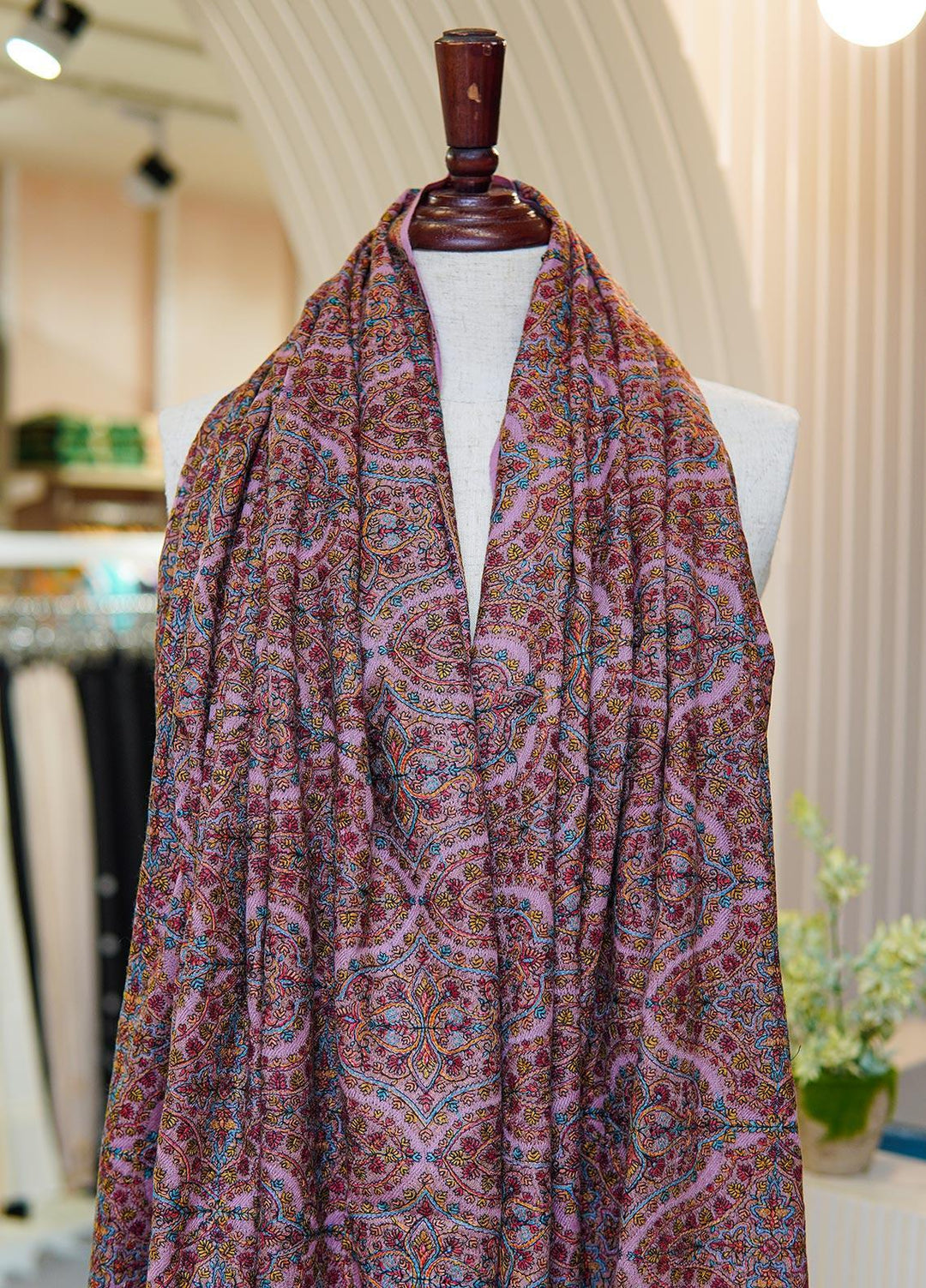 Sanaulla Exclusive Range  Pashmina  Shawls MIR-45 Pink - Pashmina Shawls