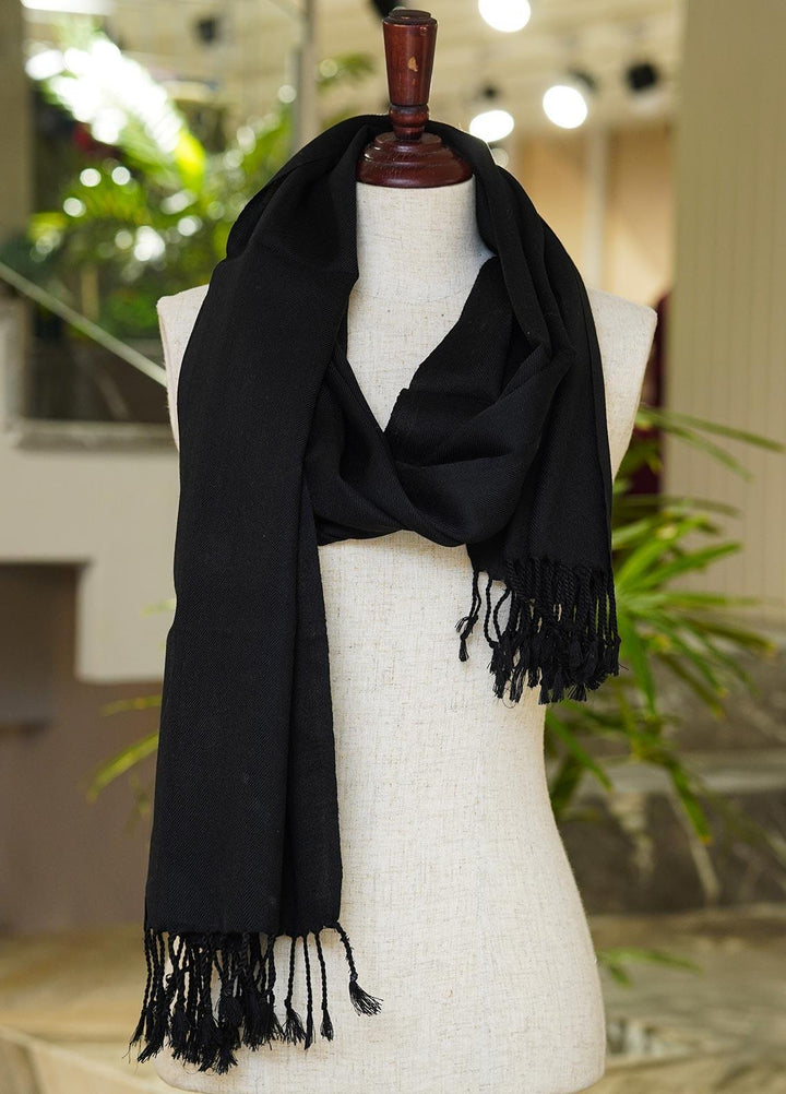 Sanaulla Exclusive Range  Pashmina  Shawls MIR-52 Black - Pashmina Shawls