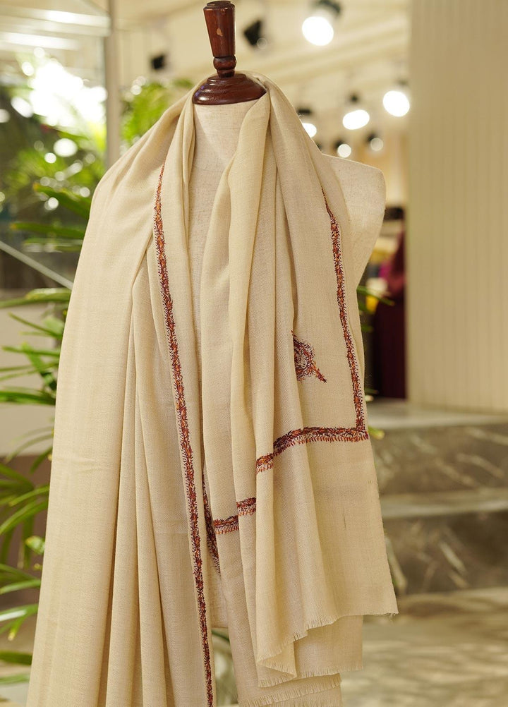 Sanaulla Exclusive Range  Pashmina  Shawls MIR-854 Fawn - Pashmina Shawls