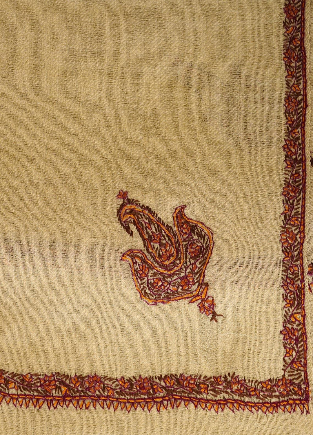 Sanaulla Exclusive Range  Pashmina  Shawls MIR-854 Fawn - Pashmina Shawls