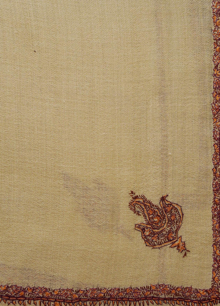 Sanaulla Exclusive Range  Pashmina  Shawls MIR-857 Fawn - Pashmina Shawls