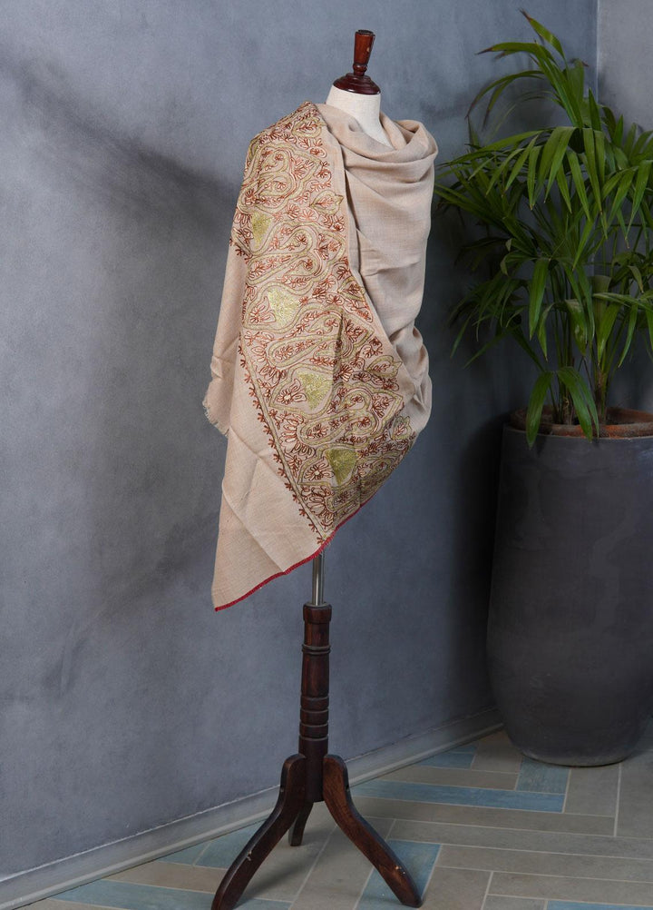 Sanaulla Exclusive Range  Pashmina  Shawls SU22PS-2 Mir-10 Pista-1 - Pashmina Shawls