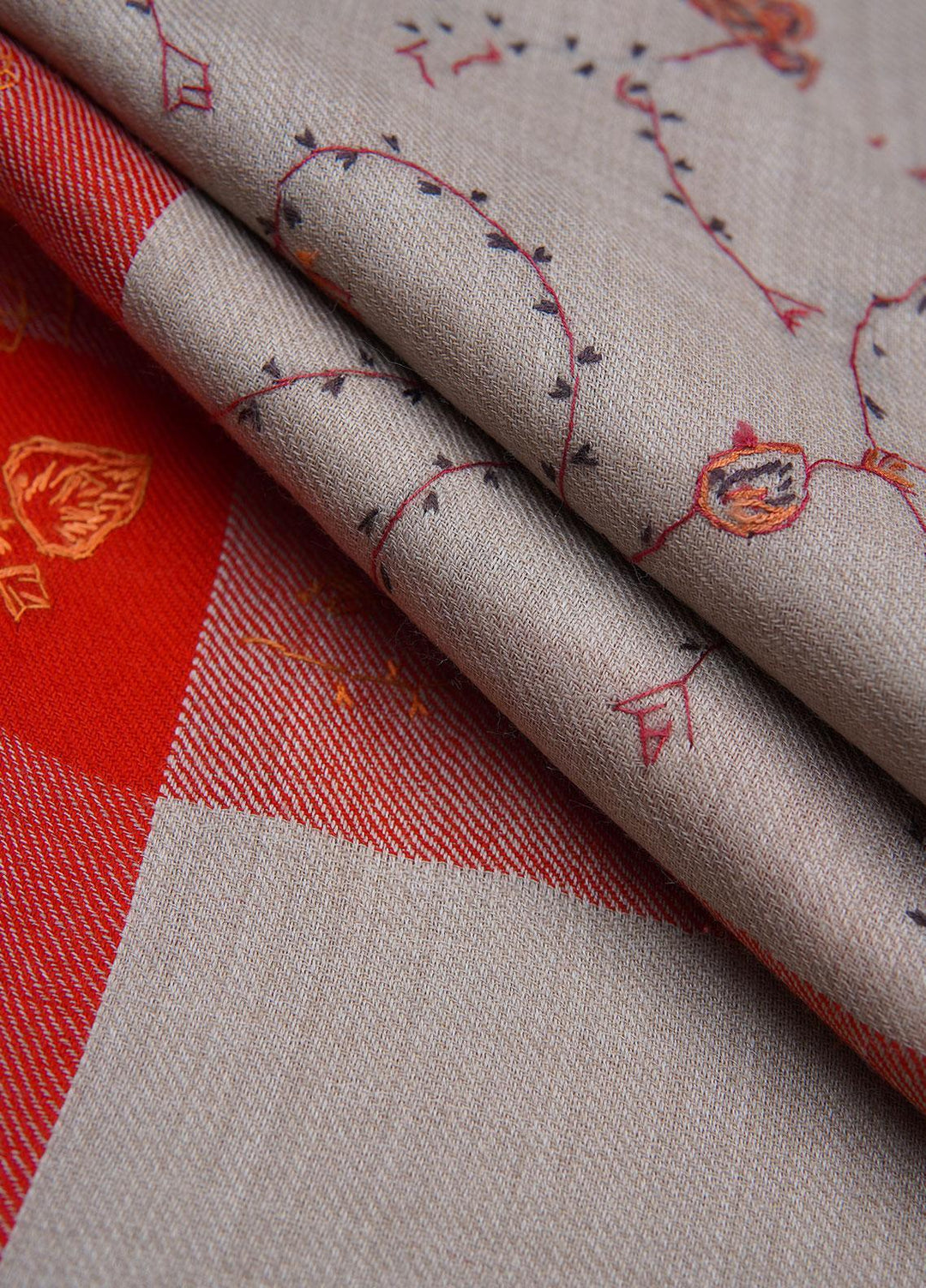 Sanaulla Exclusive Range  Pashmina  Shawls SU22PS-2 AKP-32 Fawn-1 - Pashmina Shawls