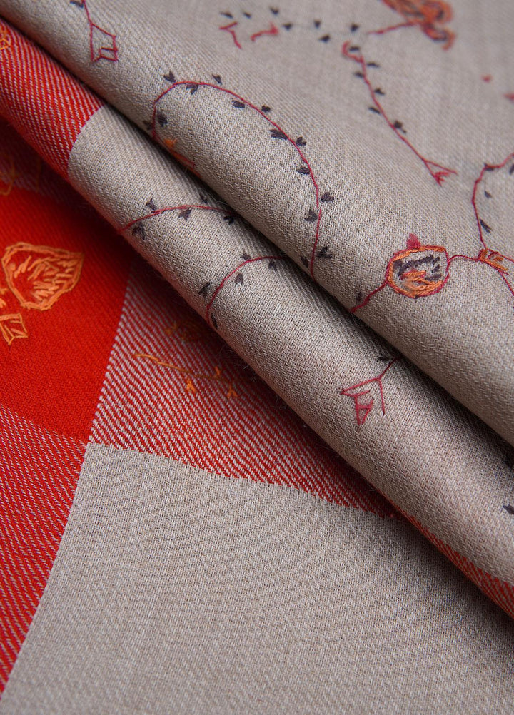 Sanaulla Exclusive Range  Pashmina  Shawls SU22PS-2 AKP-32 Fawn-1 - Pashmina Shawls