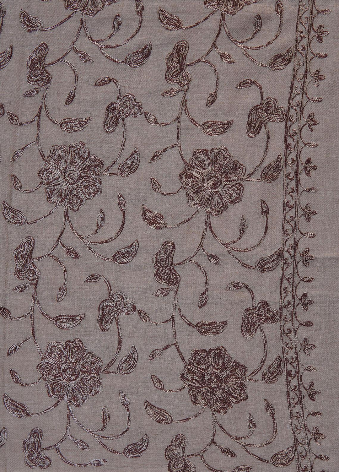 Sanaulla Exclusive Range  Pashmina  Shawls SU22PS-2 AKP-10 Brown-6 - Pashmina Shawls