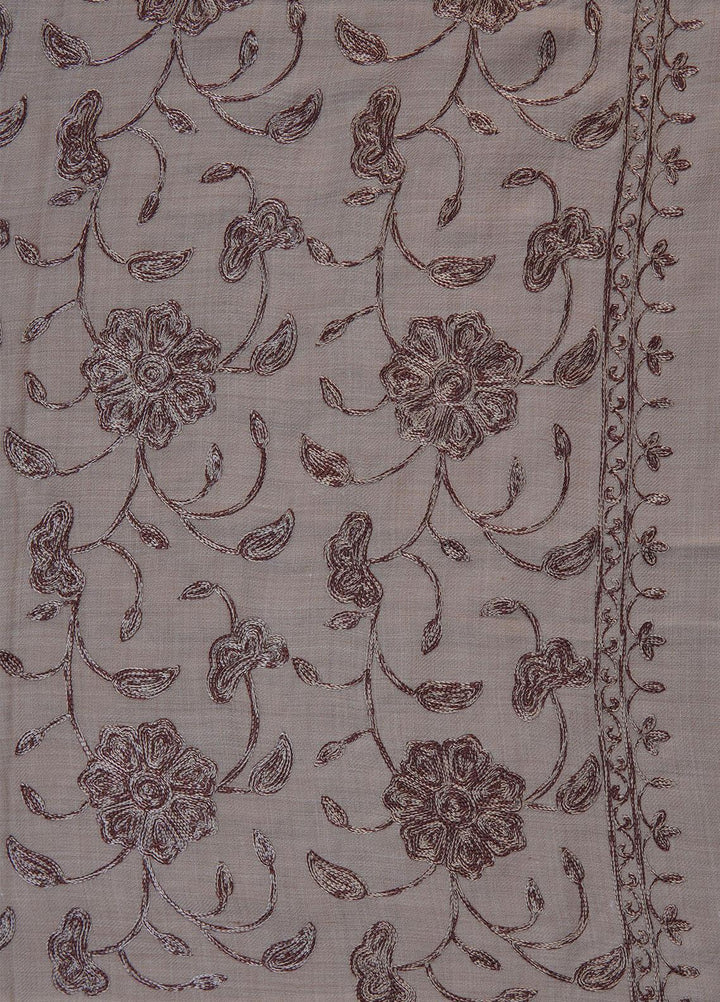 Sanaulla Exclusive Range  Pashmina  Shawls SU22PS-2 AKP-10 Brown-6 - Pashmina Shawls