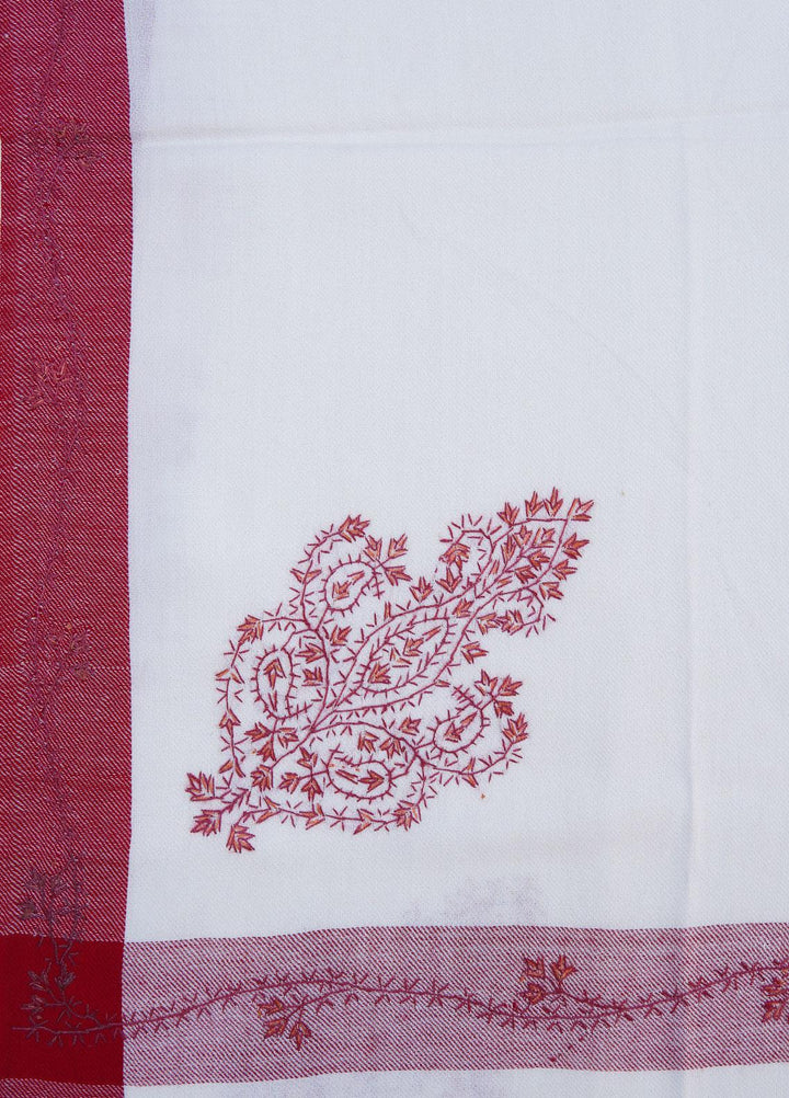 Sanaulla Exclusive Range  Pashmina  Shawls SU22PS-2 MIR-42 White - Pashmina Shawls