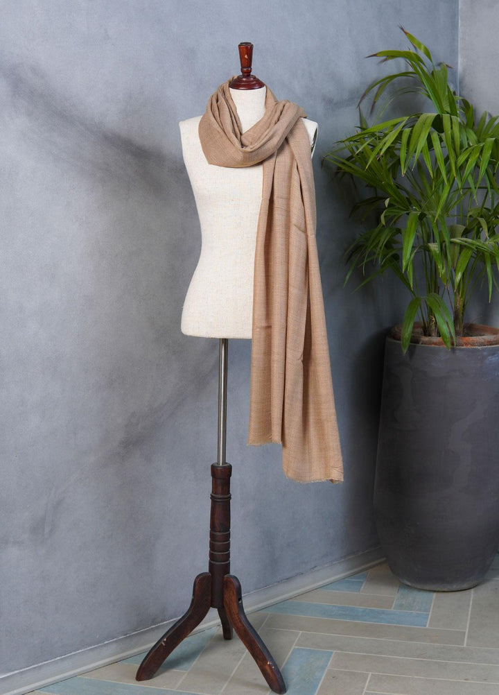 Sanaulla Exclusive Range  Pashmina  Shawls SU22PS-2 MIR-42 Fawn-1 - Pashmina Shawls