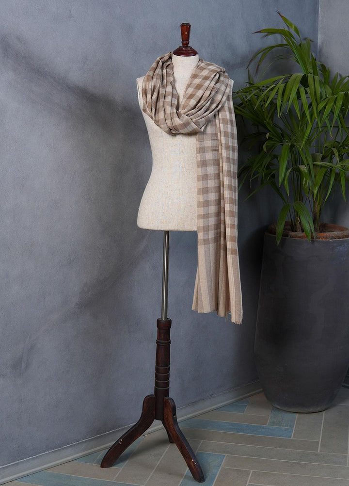 Sanaulla Exclusive Range  Pashmina  Shawls SU22PS-2 MIR-40 Brown-3 - Pashmina Shawls