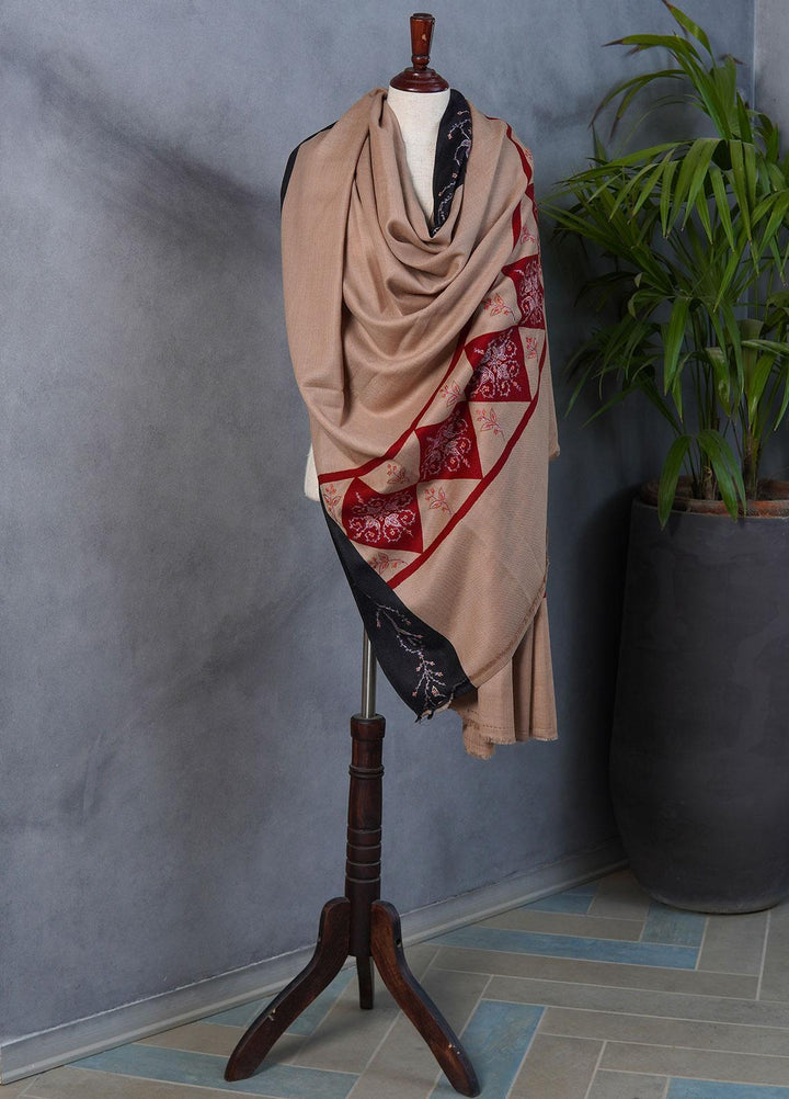 Sanaulla Exclusive Range  Pashmina  Shawls SU22PS-2 MIR-19 Maroon - Pashmina Shawls