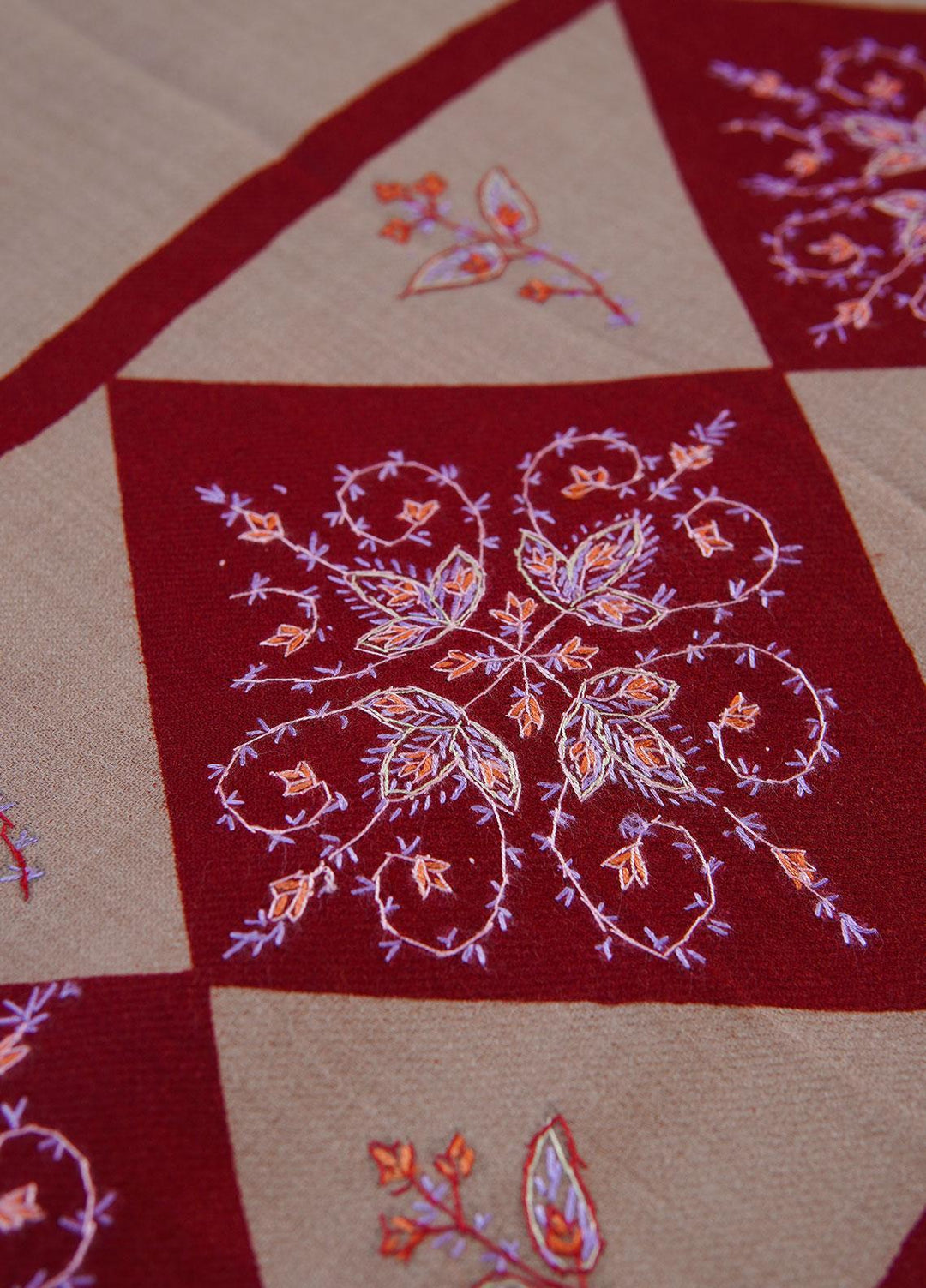 Sanaulla Exclusive Range  Pashmina  Shawls SU22PS-2 MIR-19 Maroon - Pashmina Shawls