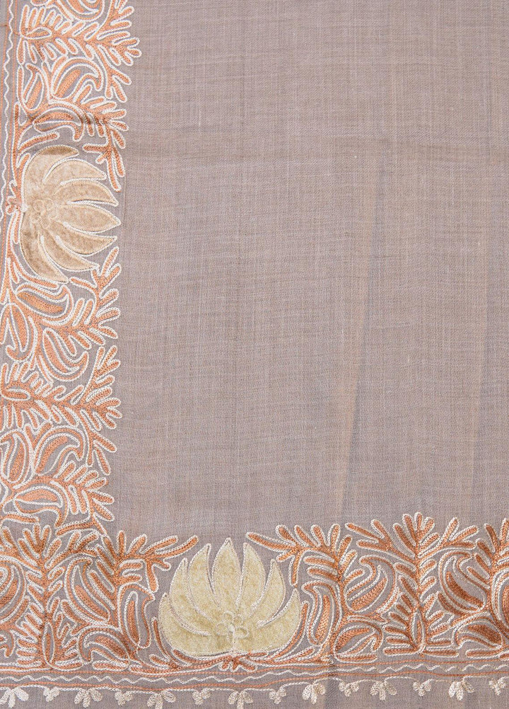 Sanaulla Exclusive Range  Pashmina  Shawls SU22PS-2 MIR-16 Fawn-9 - Pashmina Shawls