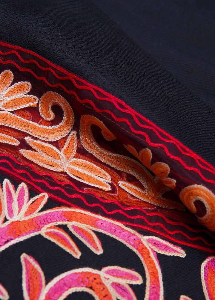 Sanaulla Exclusive Range  Pashmina  Shawls SU22PS-2 AKP-637-Black-3 - Pashmina Shawls