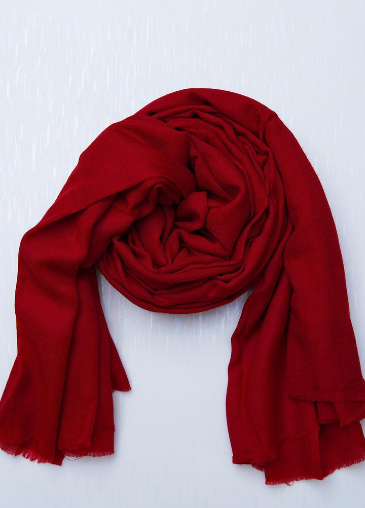 Sanaulla Exclusive Range  Pashmina  Shawls SU22PS-2 D-08 Red - Pashmina Shawls