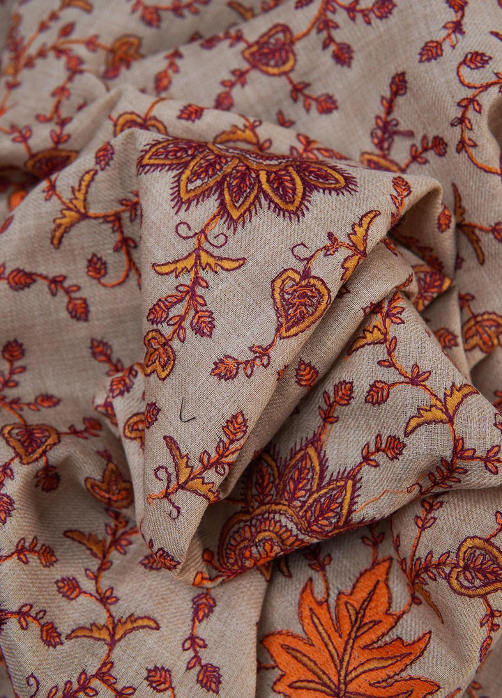 Sanaulla Exclusive Range  Pashmina  Shawls SU22PS-2 MIR-457 Fawn - Pashmina Shawls