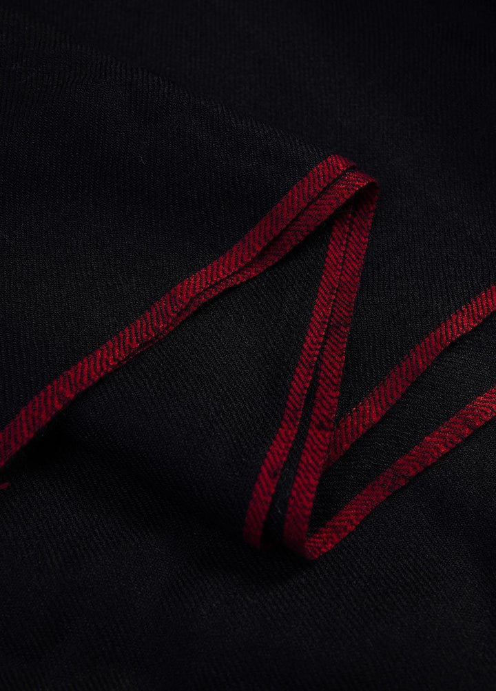 Sanaulla Exclusive Range  Pashmina  Shawls SU22PS-3 Mir-02 Black - Pashmina Shawls