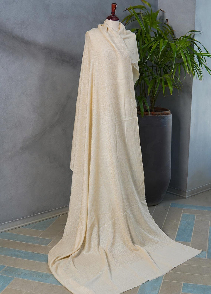 Sanaulla Exclusive Range  Pashmina  Shawls SU22PS-3 AKP-658-Cream - Pashmina Shawls