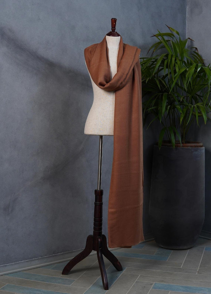 Sanaulla Exclusive Range  Pashmina  Shawls SU22PS-3 MIR-839 Brown - Pashmina Shawls
