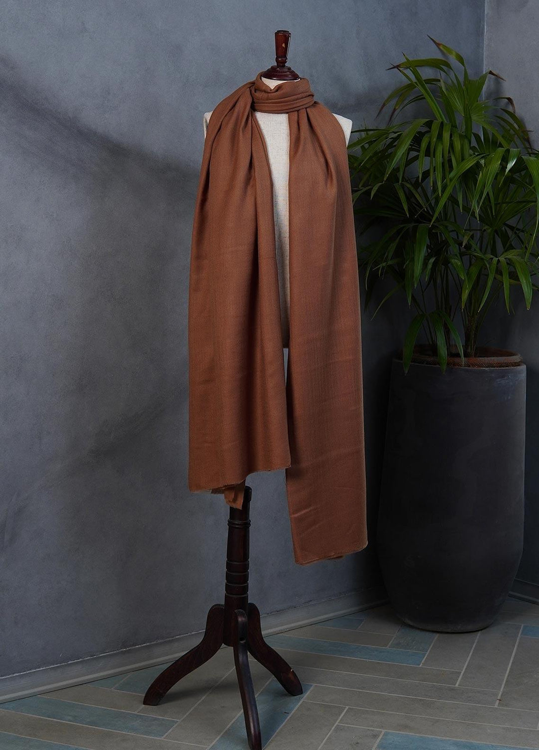 Sanaulla Exclusive Range  Pashmina  Shawls SU22PS-3 MIR-839 Brown - Pashmina Shawls