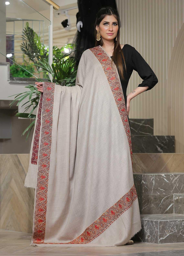 Sanaulla Exclusive Range Pashmina Shawl SU21PP AKP-41 Fawn Pure Pashmina Shawls