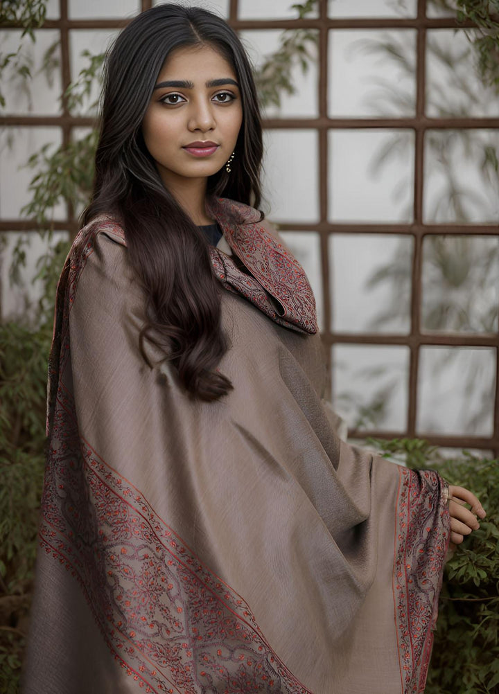 Sanaulla Exclusive Range  Pashmina  KPS 781 D-37 D Brown 1 - Women Shawls